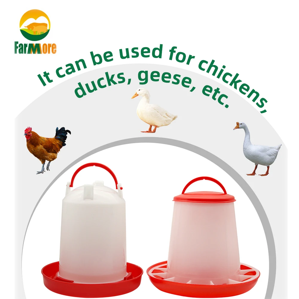 

1KG 3KG 6KG Chicken Bucket Duck Goose Fodder Barrel Bird Automatic Feeding Cup Farming Tool Complete Models More Choice