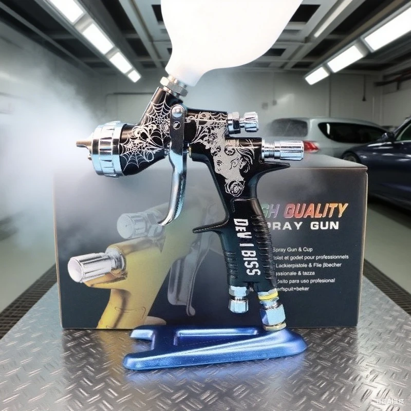 

Краскопульт Black Spider TE20/T110 с соплом 0,5 мм, LVMP, для покраски, с бачком 600 мл, для лака и грунтовки, для DEVILBLISS