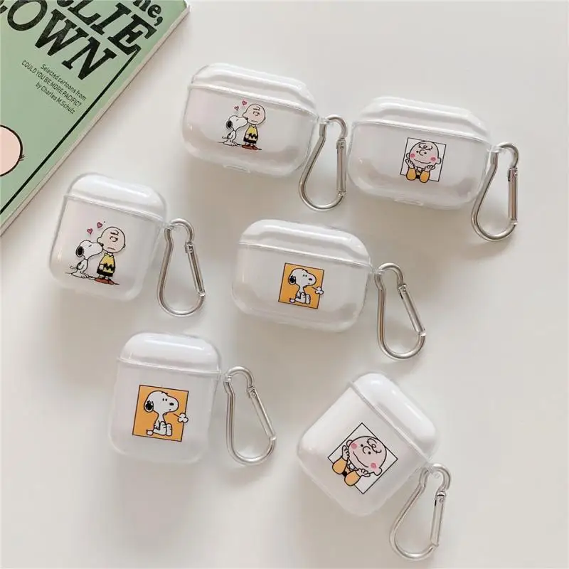 

Snoopyed Kawaii Charlie Airpods 1/2/new 3Rd Generation Transparent Headphone Shell Airpods Pro Bluetooth Headphone Set Female