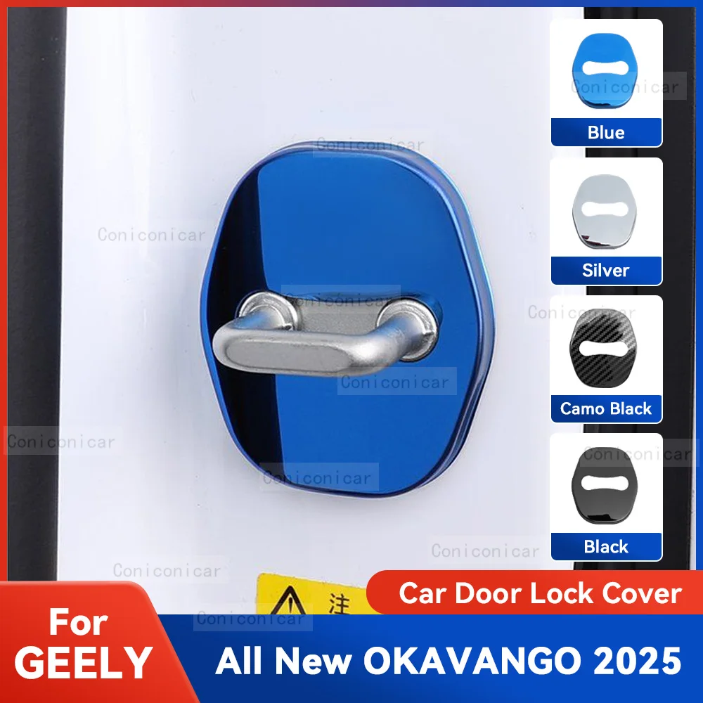 

Автомобильный Дверной замок, защитная крышка, эмблемы, украшение из нержавеющей стали для GEELY, абсолютно новый OKAVANGO 2024, защитные аксессуары
