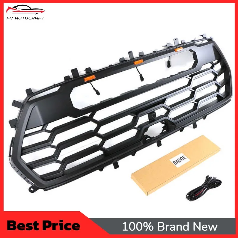 【2026】Wholesale Price Auto Accessories ABS Material Mesh Front Grille For Sequoia Pro 2022 2023 Black Front Bumper Grill