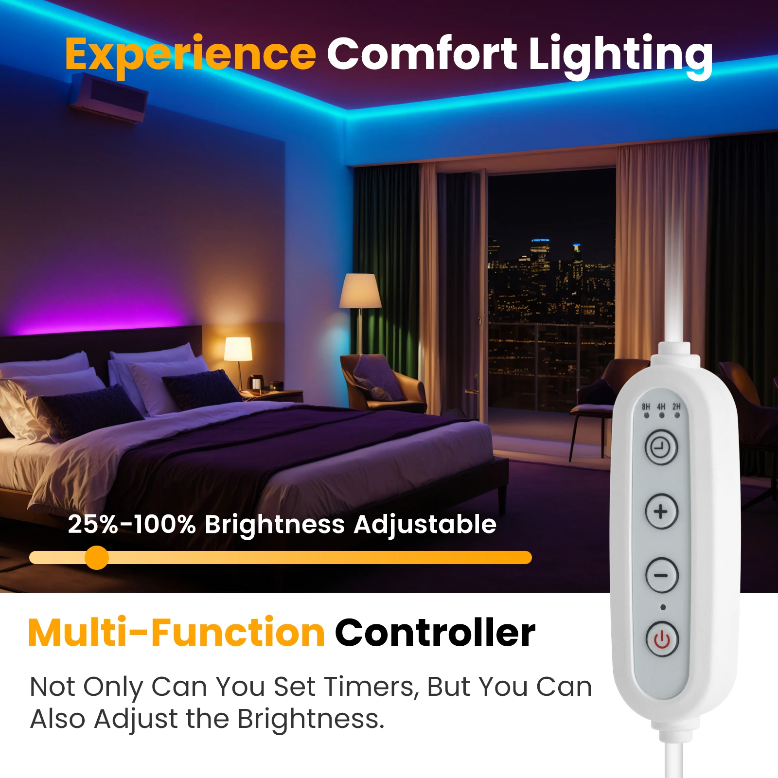 

Dimmable Switch for 220V 110V 6mmX10mm Width COB Neon 288Leds/m Strip Light with EU US UK AU Power Plug 1m Cable