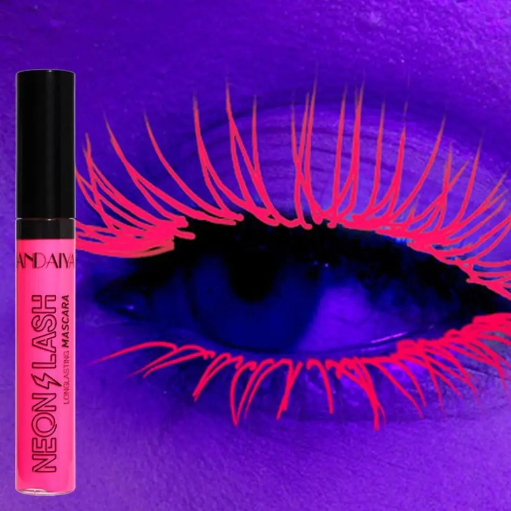 6 Colors UV Light Colored Mascara Curling Thick Ultra-fine Fluorescence Mascara Non-smudge Fast Dry Colorful Neon Eyelashes