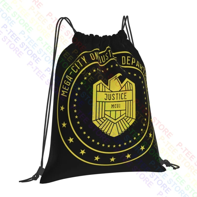 Mega City One Justice Department Eagle Drawstring Bags Gym Bag Fashion Schoolbag Storage Bag Riding Backpack