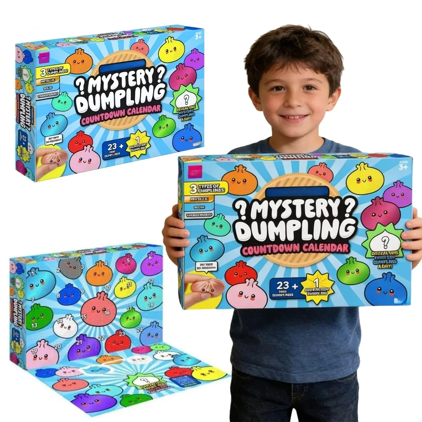 Squishy Fidget Mystery Dumpling 24 Day Countdown Calendar Sensory Toy For Kids Teens Adults Party Table Decor Christmas Gift