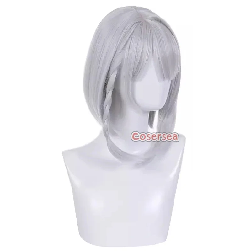 코스어시 앤비 데마라 코스프레 가발 게임 젠리스 존 제로 앤비 데마라 30cm 짧은 실버 그레이 가발 합성 헤어 내열성