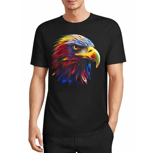 The Sharp Eagle Eye Preserves the Innate Arrogance and Sharpness of the Eagle, with Vibrant Splashed Feathers Breaking the Dull Monotony, and a Wild Core Wrapped in a Passionate and Expressive Trendy Vibe. Casual T-Shirt