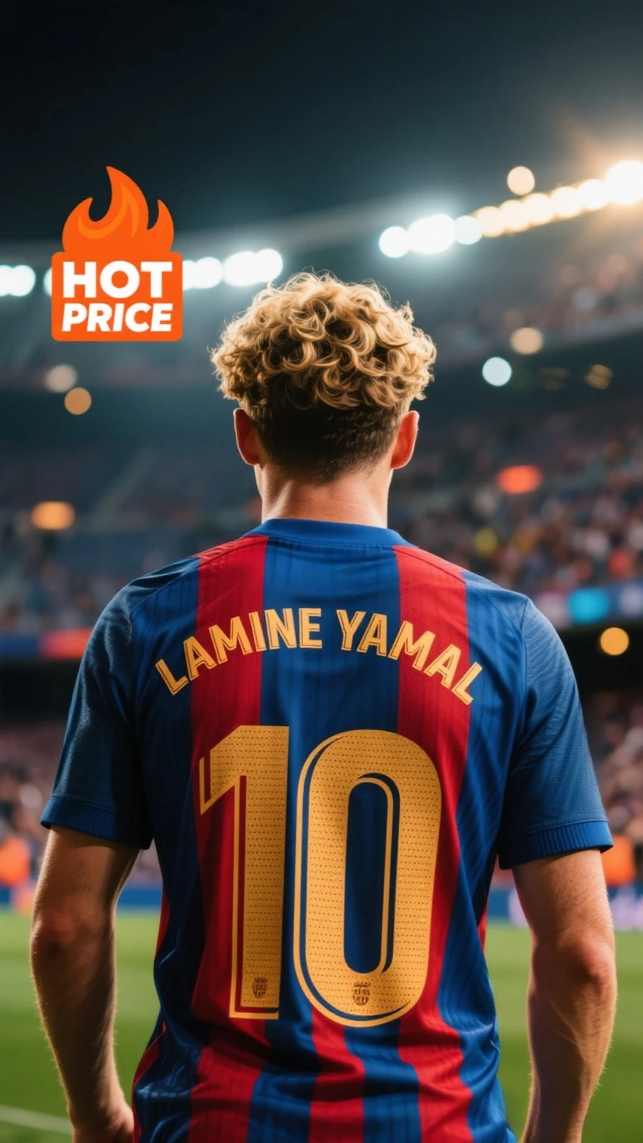 قميص كرة القدم AI CHATGPT "Lamine Yamal 10" - قميص فريق كرة القدم ذو الطباعة الذهبية باللونين الأحمر والأزرق مع صفقة بسعر ساخن #1