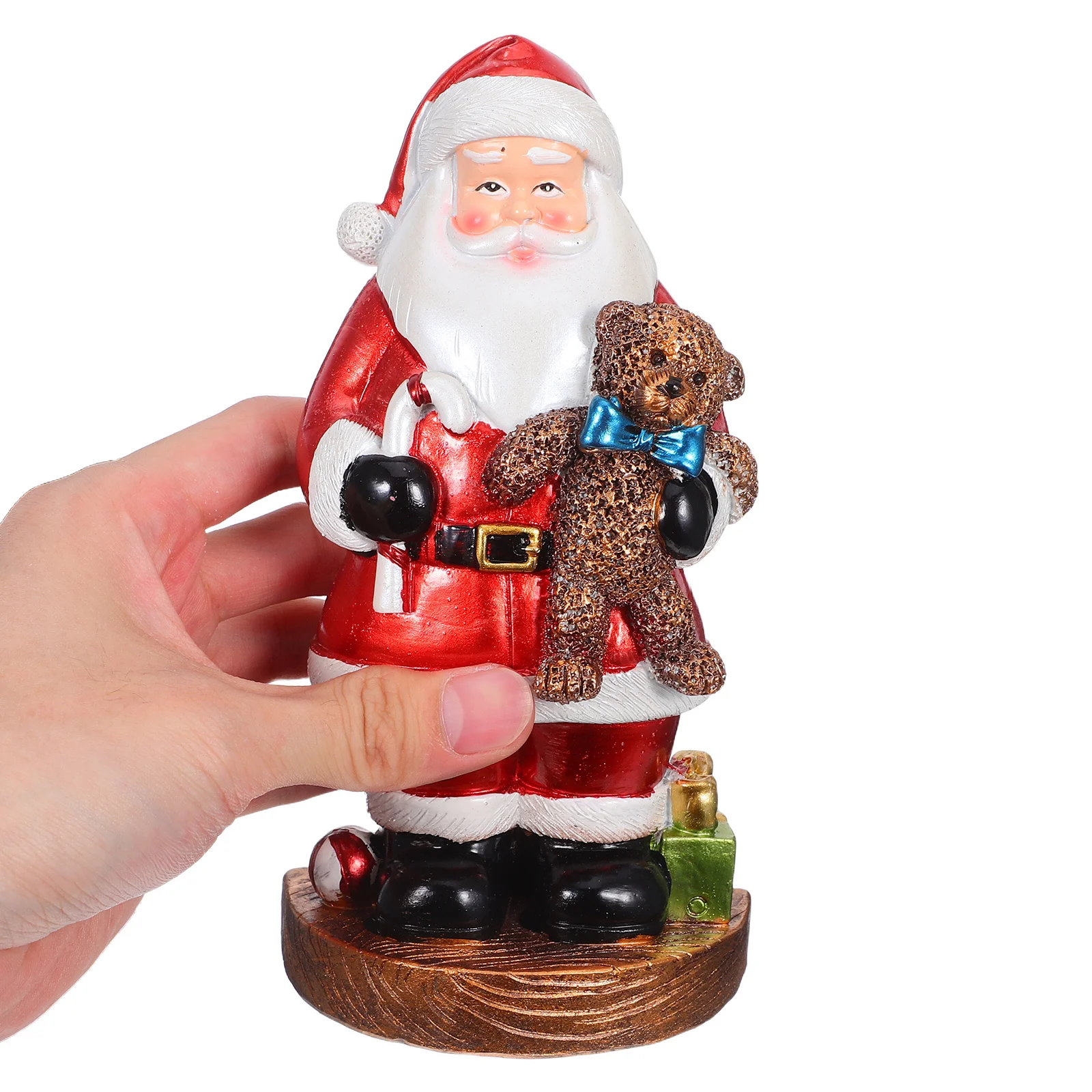 

Santa Claus Resin Statue Miniature Christmas Holiday Tabletop Fireplace Home Office Decoration Funny Santa Figurines