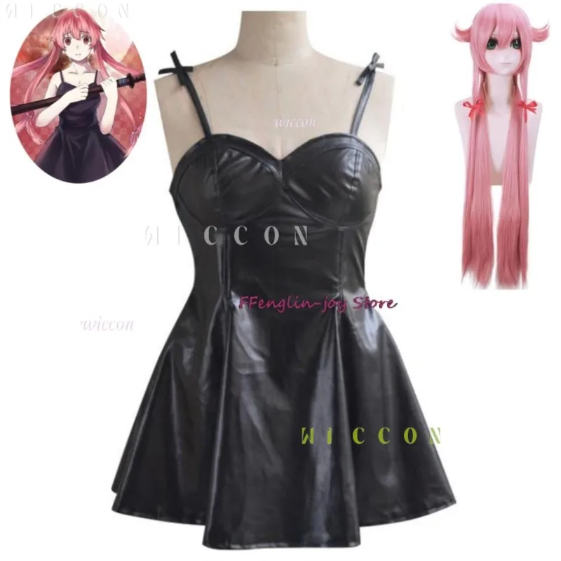 Halloween Anime Mirai Nikki Future Diary Gasai Yuno Meine Frau hat Brüste Milch Cosplay Erwachsene Kostüm Kleidung Komplettset 2029