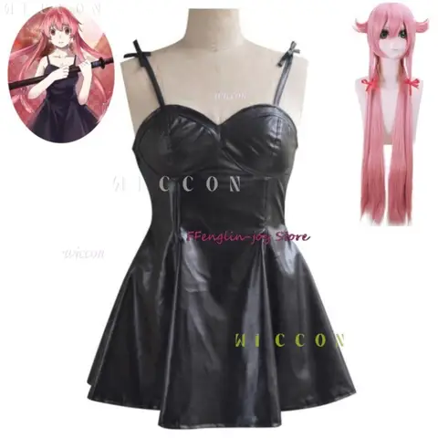 Halloween Anime Mirai Nikki Future Diary Gasai Yuno My Wife Has Breasts Milk Cosplay Adult Costume Clothing Fullset 2029