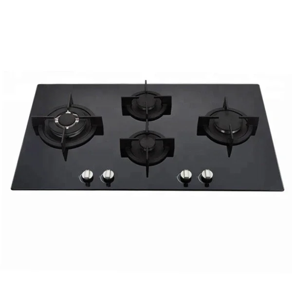 China Four Burner Built in Gas Stove Smart Tempered Glass Gas Stove for Kitchen Household