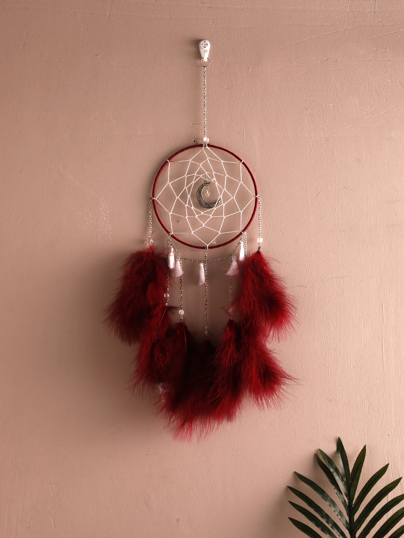 Dream Catcher Red The Tree of Life Healing Crystal Moom kawaii hanging ornaments Nursery Room Decor Christams Decoration Gift