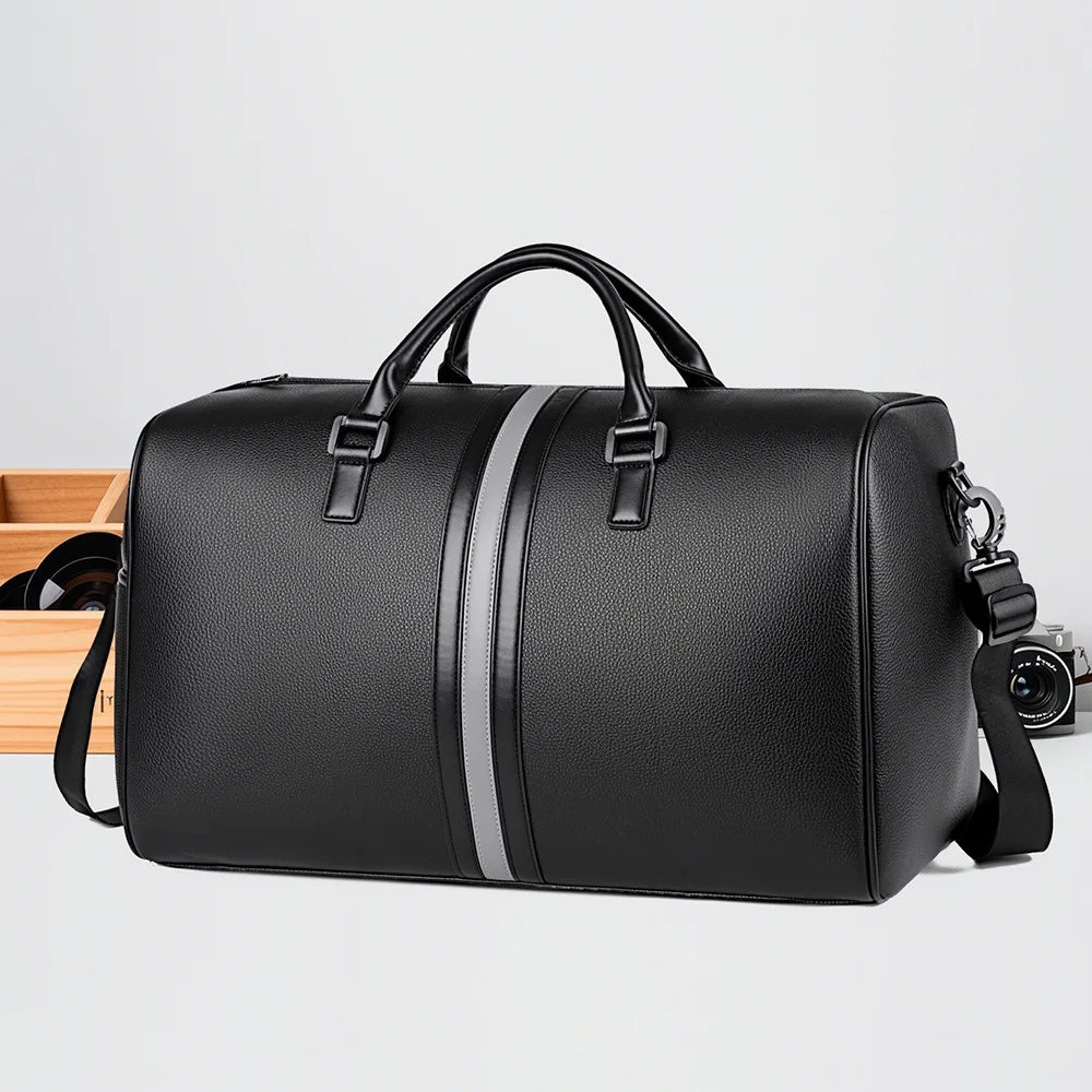 large-capacity-crossbody-travel-bag-handheld-tote-fitness-luggage-storage-bag-pu-leather-matte-finish-spring-season