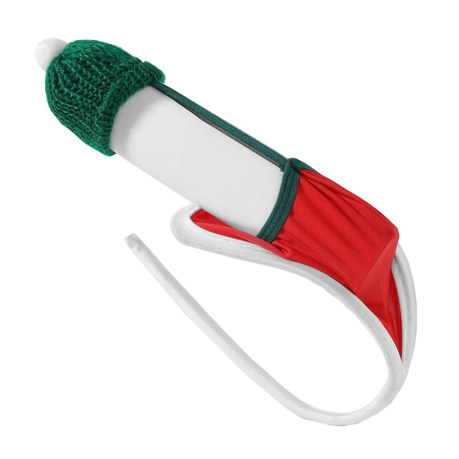 ملابس داخلية مثيرة للرجال لعيد الميلاد على شكل حرف C ملابس داخلية مجوفة من الأمام مع قبعة صغيرة ملابس داخلية لألعاب الزوجين الليلية للمواعدة #4