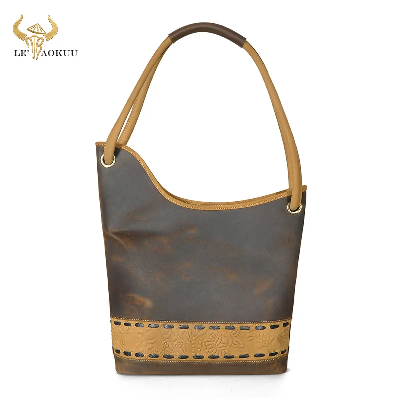 

Thick Crazy Horse Leather Quality Luxury Ladies Large Shopping handbag Shoulder bag For Women female ol elegant Tote bag 233