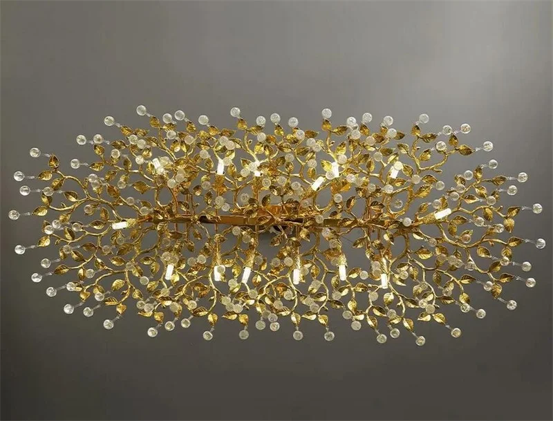 New crystal chandelier design sense Branch chandelier luxury living room hotel decorative lighting gold/chrome