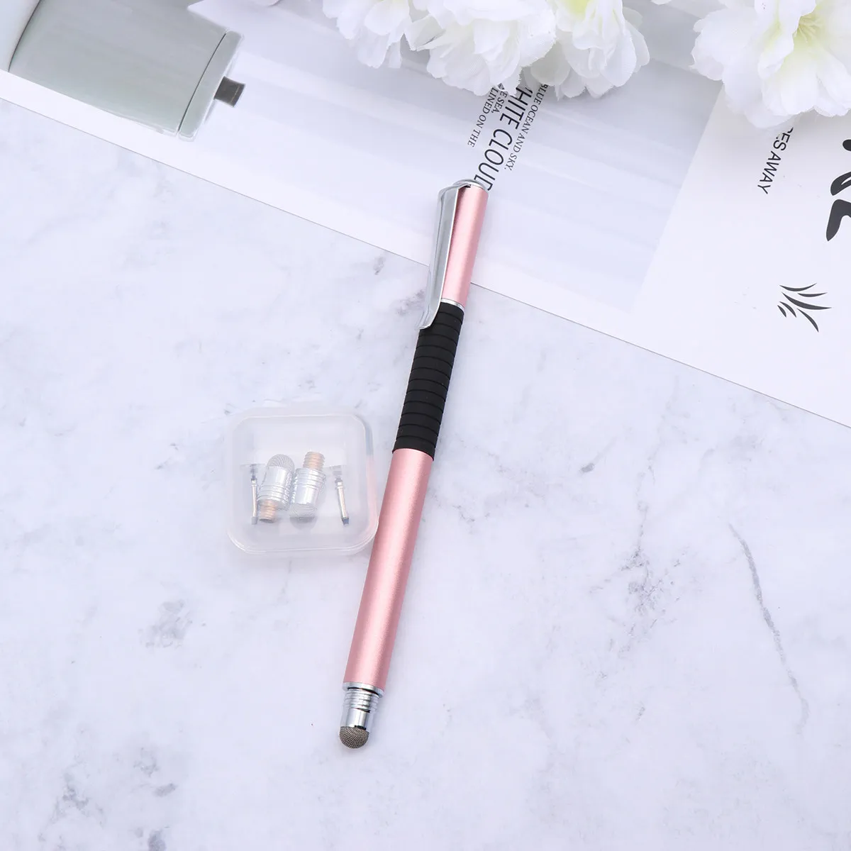 5Pcs Eco Friendly Metal Capacitive Stylus Pen Set Dual Tip Design Sensitive Conductive Touch Screen Pen for Phone Laptop