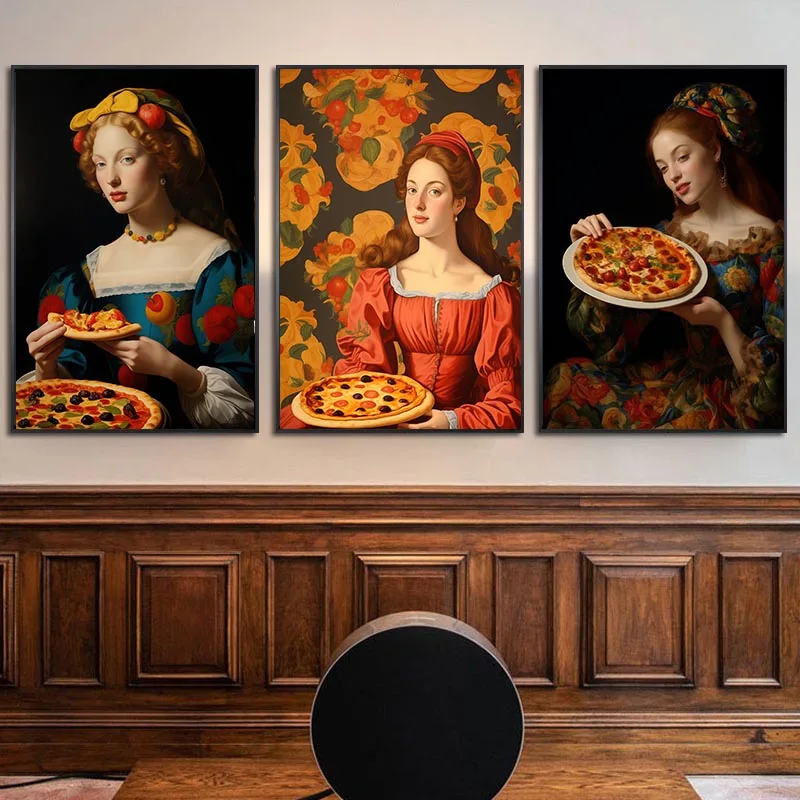 Vintage Pizza Mistress Canvas Painting Wall Art Posters For Home Wall Decor Prints Unframed