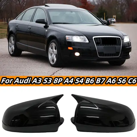 자동차 백미러 사이드 미러 커버 윙 캡 외부 도어 후면보기 미러 커버 Audi A3 S3 8P 05-08 A4 S4 B6 B7 8E 8H A6 S6 C6
