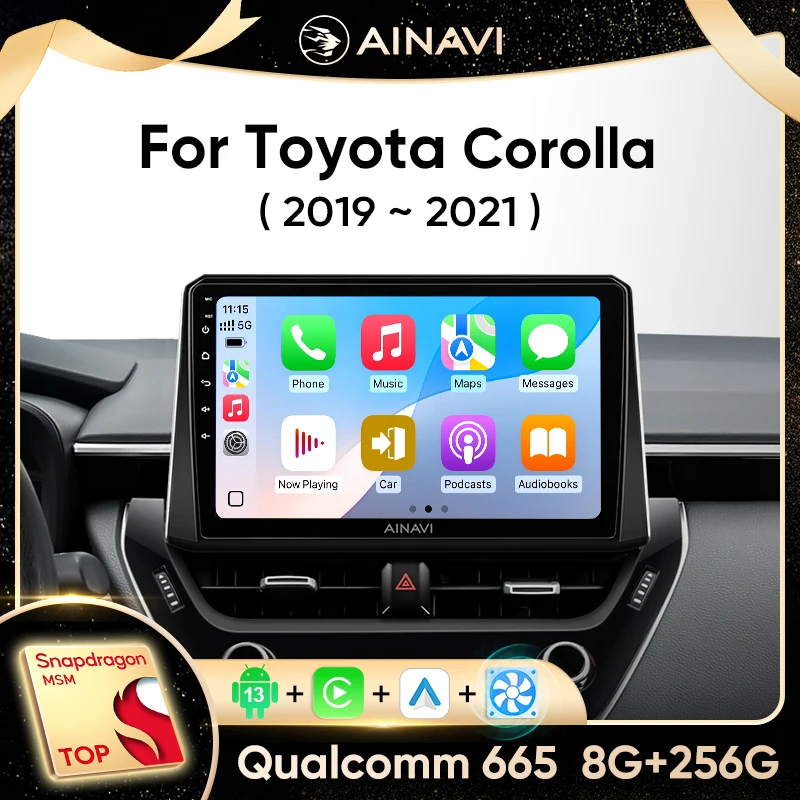 Ainavi Car Stereo Radio For Toyota Corolla 12 Cross 2019-2022 Multimedia Player Wireless Carplay Android Auto Touch Screen DSP