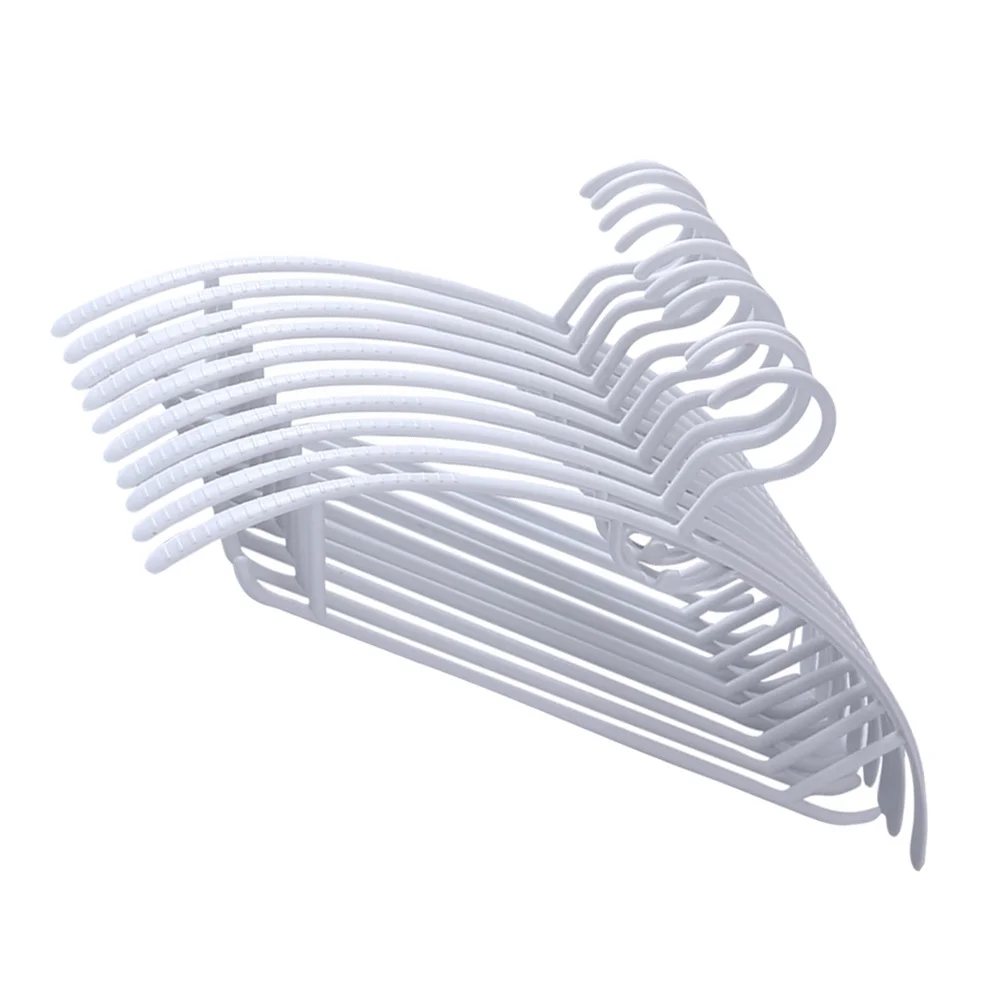 

10Pcs Wide Shoulder Wardrobe Hangers Sturdy Notched Plastic Non-Slip Closet Organizer for Clothes Belts Ties Scarves