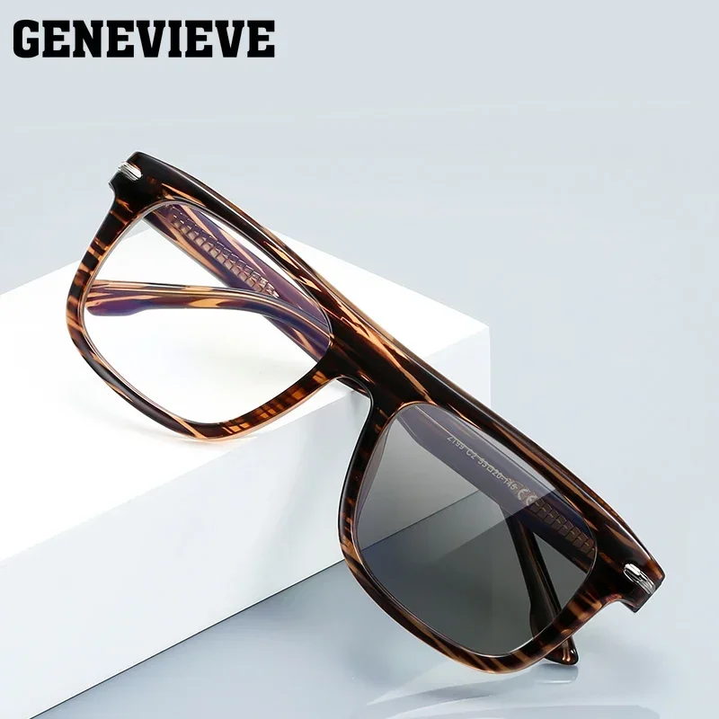 GENEVIEVE New Simple Fashion Men\'s Anti-blue Light Glasses Can Be Customised Prescription Photochromic Ladies Reading Glasses