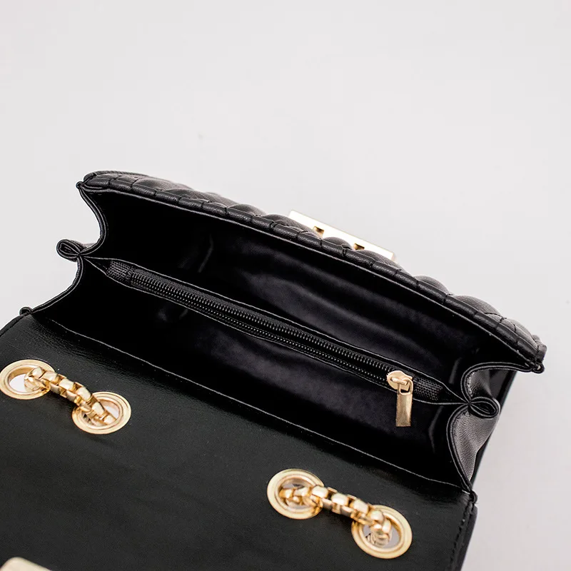 New Fashion Vertical Embroidered Lingge Chain Bag Elegant and Elegant Single Shoulder Crossbody Bag, Mobile Phone Change