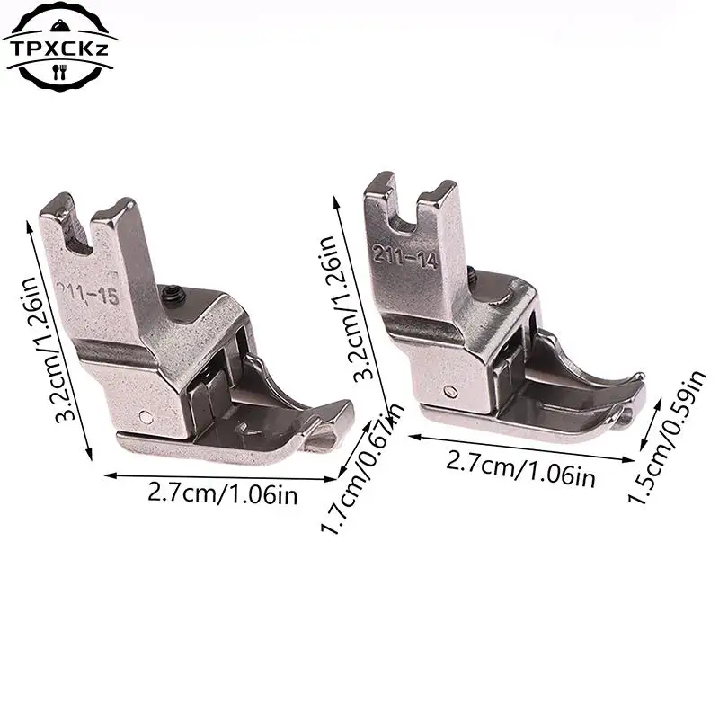 Dual Compensating Presser Foot With Strip Gauge For Make Pocket Open Wire Stop Presser Foot Industrial Sewing Machine Foot Steel