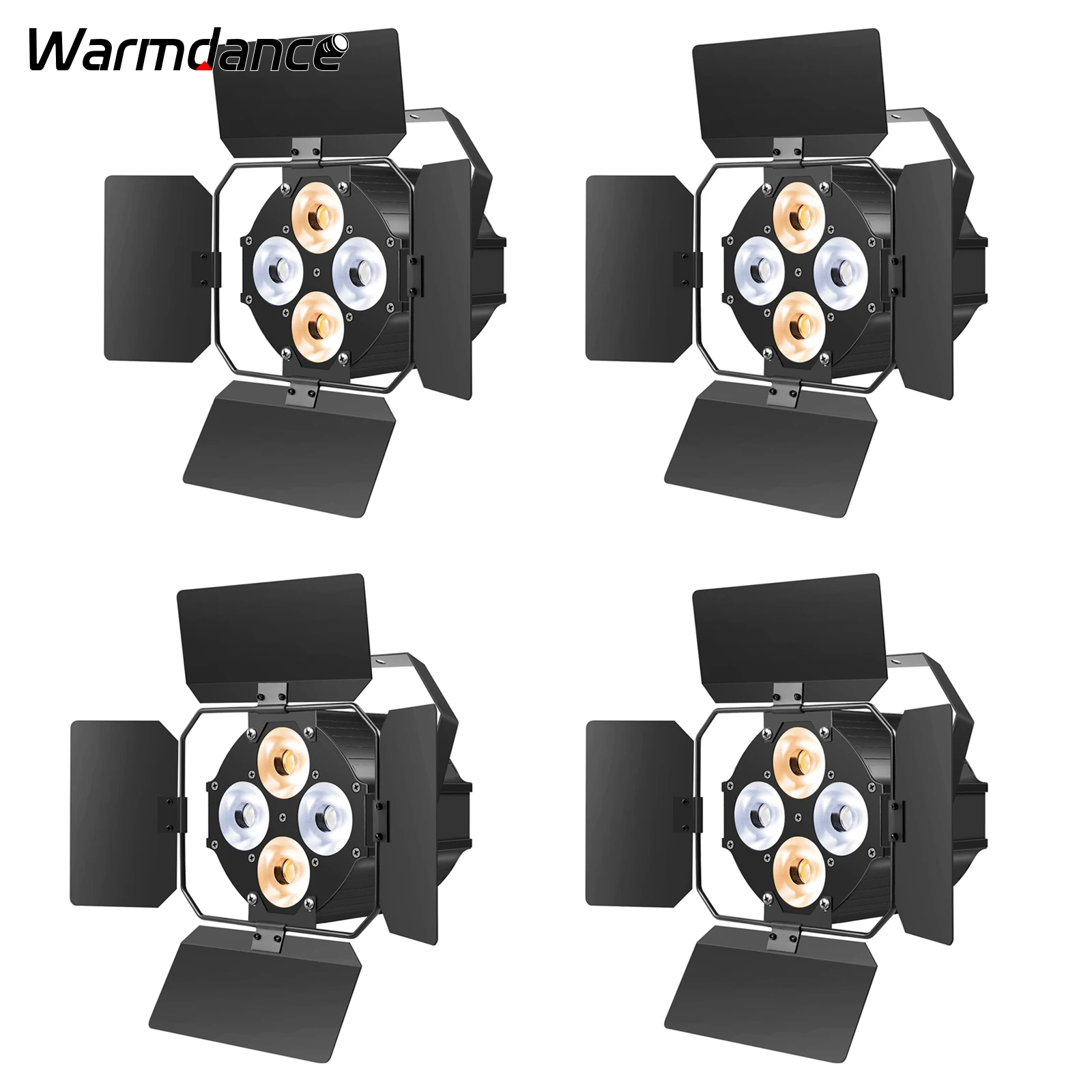 LED Par Light para Efeito de Palco Projetor de Iluminação para Teatro, Estúdio, Photostudio, Decoração, Festa, Evento, Casamento, DMX512, 4 PCs/Set