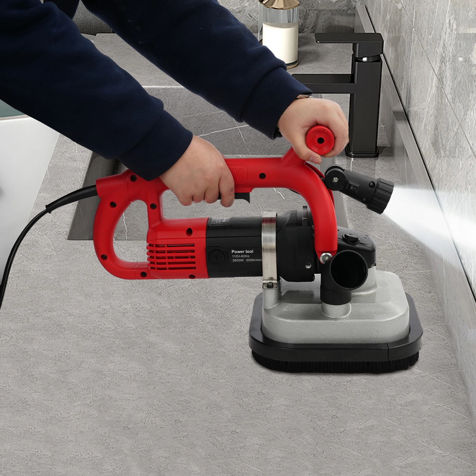 

4-головочная шлифовальная машина для бетонных полов, 3800 Вт, полировальная машина для бетона, шлифовальная машина для бетонных поверхностей с удлинительной штангой