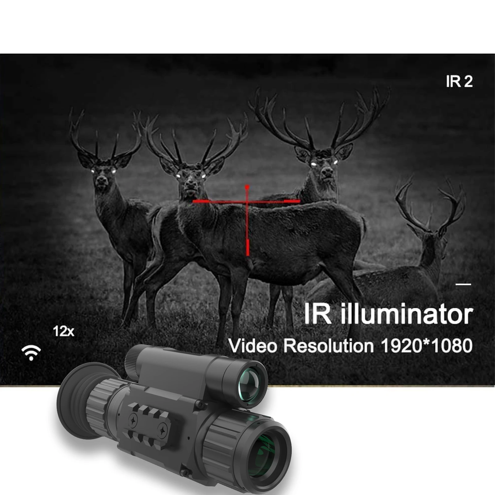 ZIYOUHU Clip-On Penglihatan Malam Tujuan Lingkup Penglihatan Inframerah Digital Balistik Bermata Laser Pengukur Jarak NV009A LRF Perekaman Video