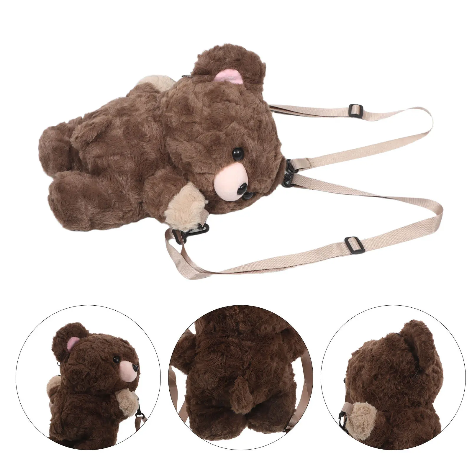 

Kawaii Bear Backpack Cute Shoulder Bag Casual Daypack for Girls Travel School Large Capacity Cartoon Bear Crossbody Shoulder Bag