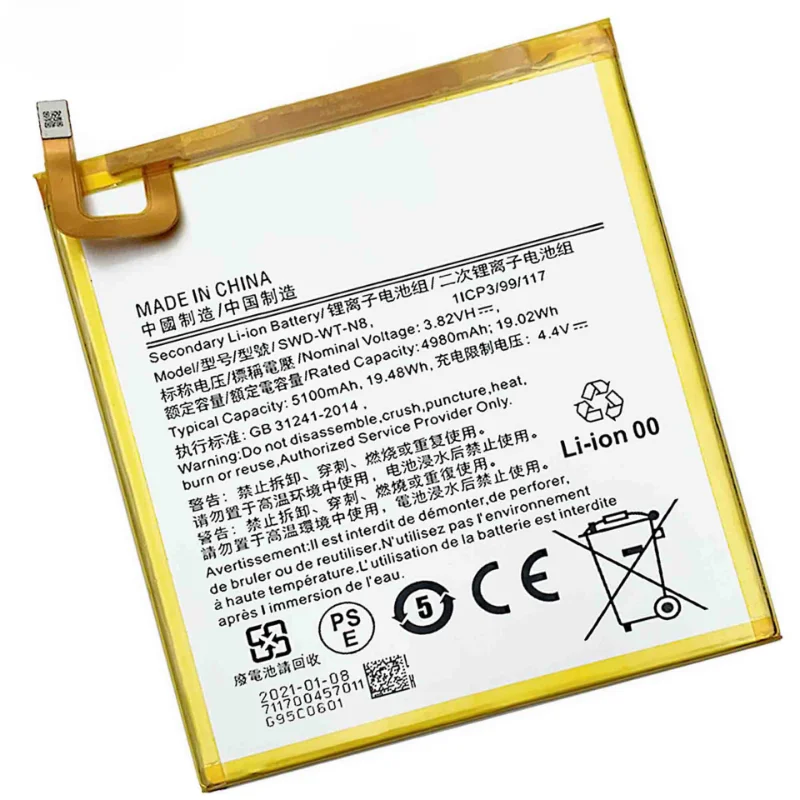 5100mAh SWD-WT-N8 Battery for Samsung Galaxy Tab A 8.0 2019 SM-T290 T290 T295 High Quality Replacement Phone Batteries