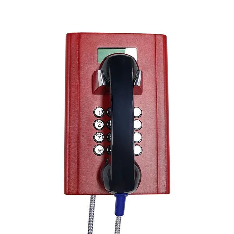 Industrial DTMF Telephone with LCD Display VoIP Telephone with Full Keypad Emergency Industrial Telephone