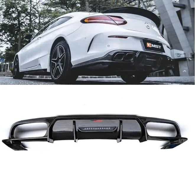 

Real Carbon Fiber Rear Bumper Trunk Diffuser Spoiler For Mercedes-Benz W205 C63 C43 COUPE 2DOOR 2015 2016 2017 2018 2019 2020