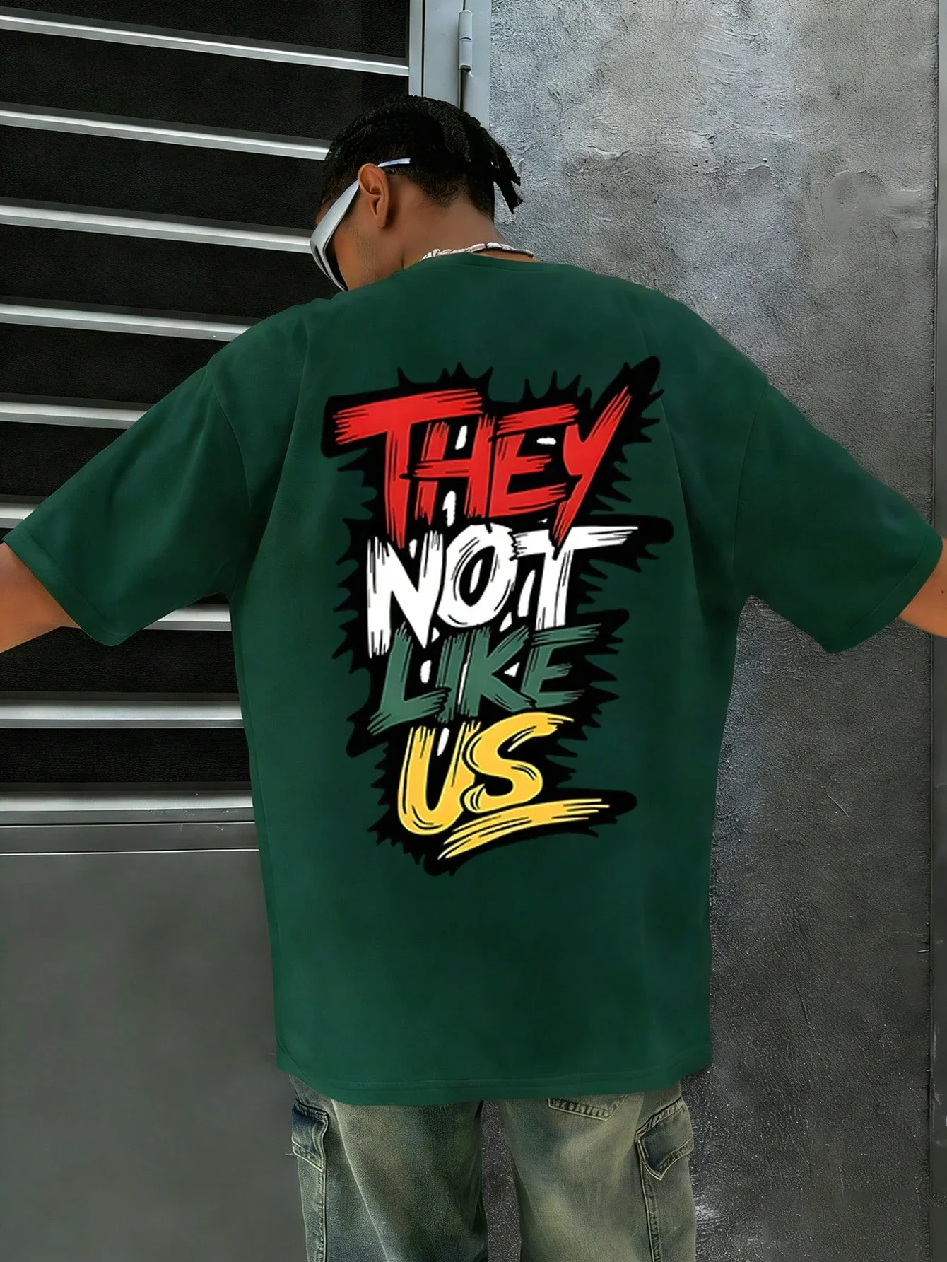 T-shirt à manches courtes pour hommes, 100% pur coton, décontracté, à la mode, ample, avec imprimé graffiti, col rond, hau