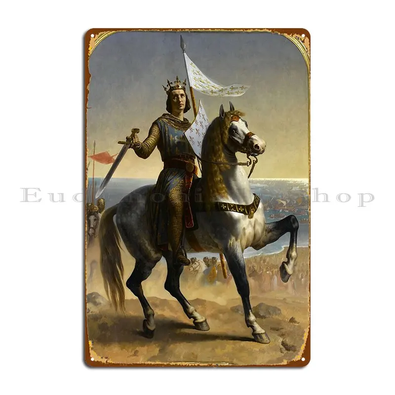 Louis ix saint louis könig von frankreich 1844 emile kennzeichen metalls childer designer retro wand dekor garage garage zinns child plakat