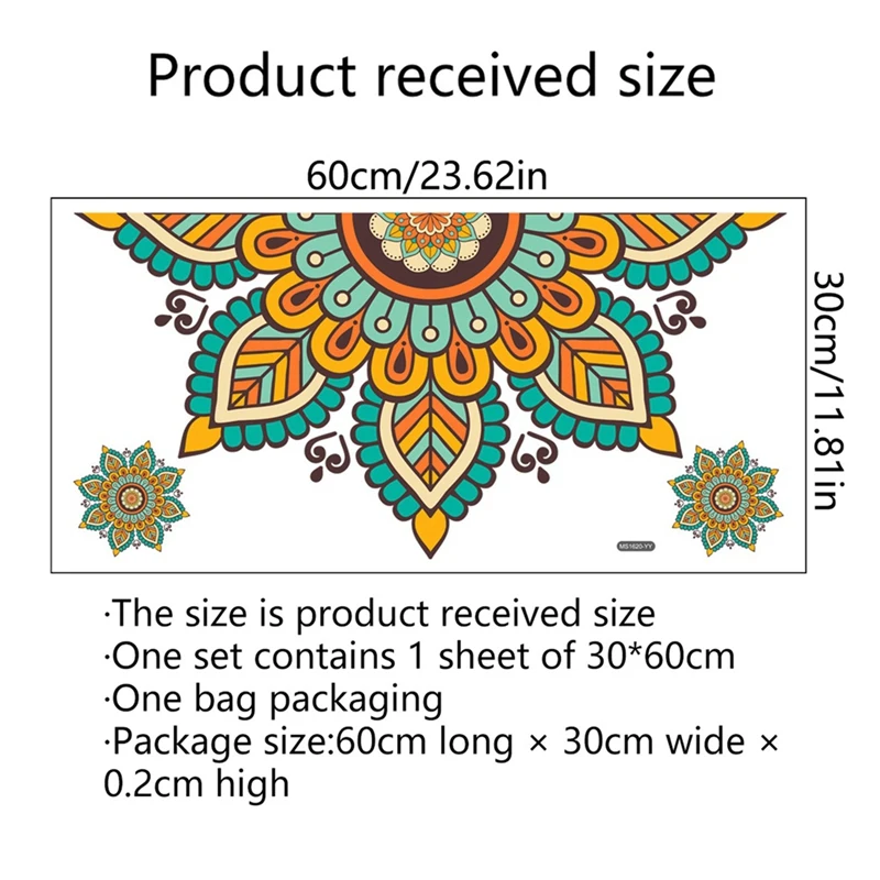 -ESTR Mandala Wall Sticker Wallpaper Sticker Self-Adhesive Background Decoration Suitable For Living Room