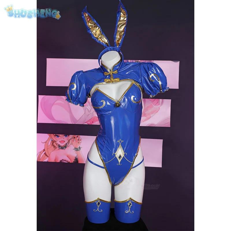 Chun-Li Косплей Игра Street Fighter SF Костюм Синий кожаный комбинезон Cheongsam носки головные уборы украшения Хэллоуин женский сексуальный комплект