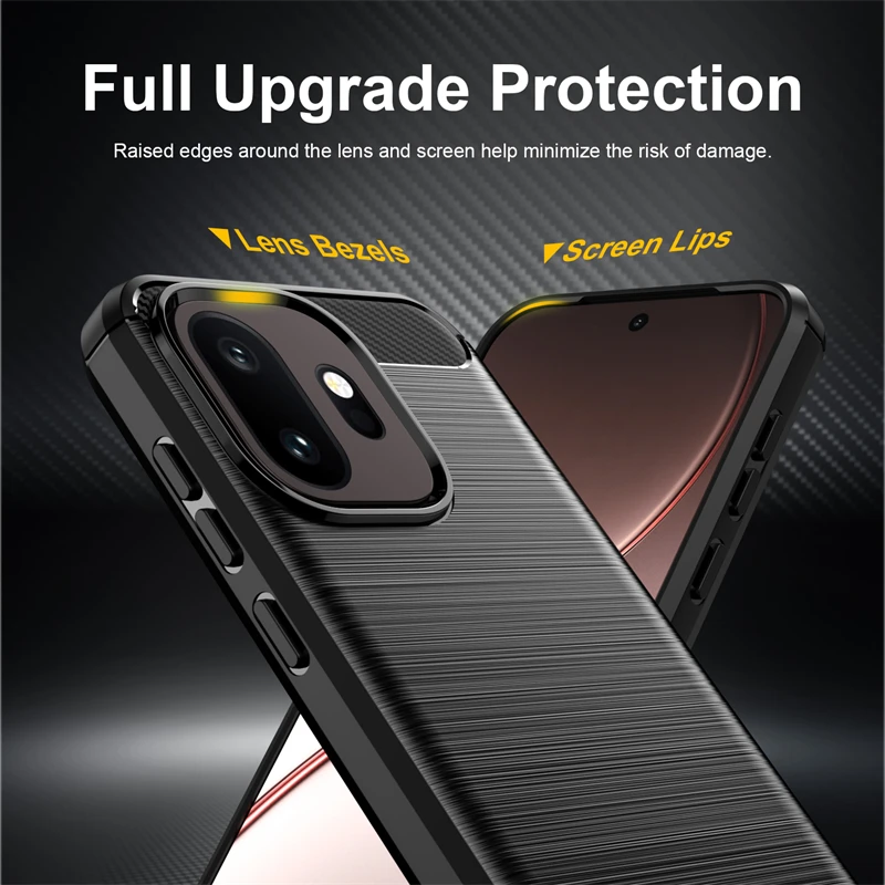 Für Cover OnePlus 15T Hülle OnePlus 15T Anti-Klopf-Stoßfeste weiche Silikon-Carbonfaser-Rückseite Hülle für OnePlus 15T Hülle 6,32 Zoll