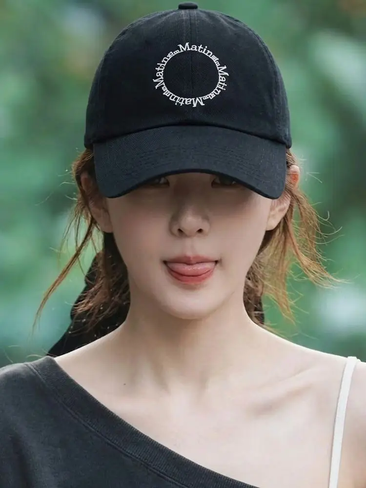 Matin Kim Macaron Logo Ball Cap Washed Cotton Vintage Fit Unisex Casual Hat