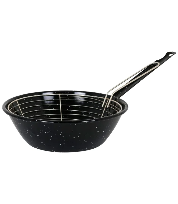 Tradineur-frying pan with stainless steel basket-made in Spain-non-stick-Ø 24 cm