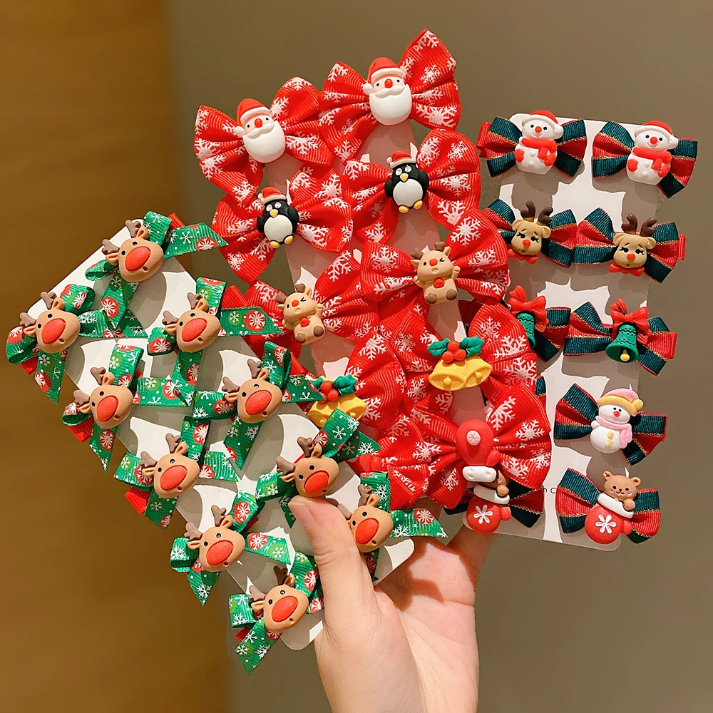 10pcs Christmas Cute Hairpin Sweet and Versatile