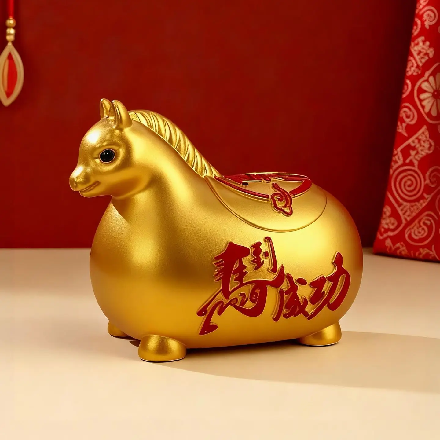 2026 New Style Vinyl Shatterproof Zodiac Horse Piggy Bank Home Decor Ornament Horse Success New Year Gift