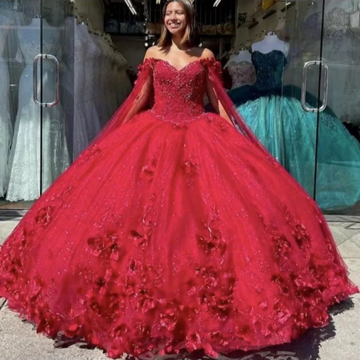 Новинка 2024 года, блестящие лавандовые платья Quinceanera с аппликацией и кружевной накидкой, Vestidos De 15 Anos, бальные платья принцессы для дня рождения