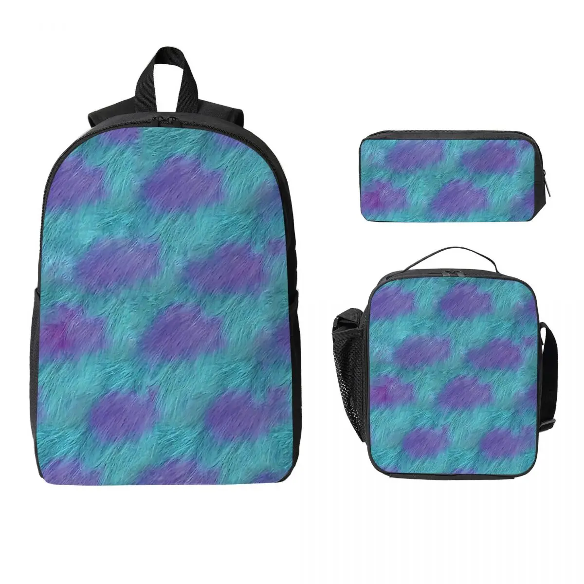 

Monsters Inc Backpack Student Boys Girls BookBag School Bag Computer Shoulder Bags 3ps Insulated Lunch Bag Pencil Case