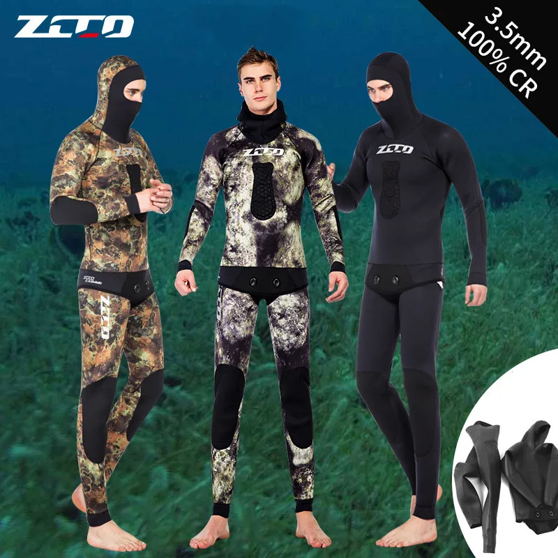 

3.5MM/5MM/7MM Neoprene 2Pcs UnderWater Hunting Spearfishing Swim Diving Suit Hood Scuba Keep Warm Kayaking Snorkel Drift WetSuit