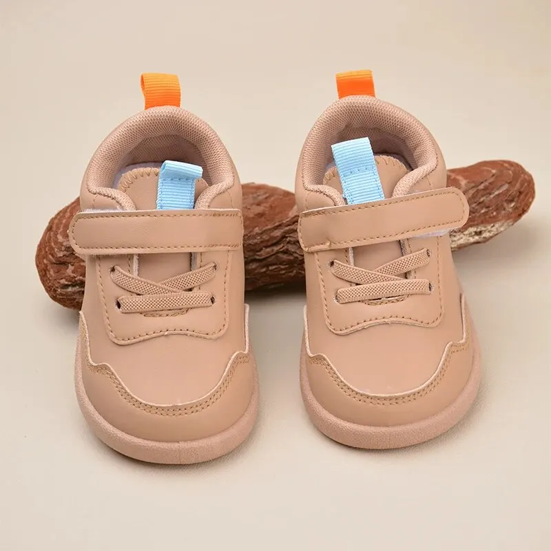 Good Quality Toddlers First Walking Soft Flat Outdoor Indoor Sneakers Little Kids Daily Brown Durable Shoes EK9S220