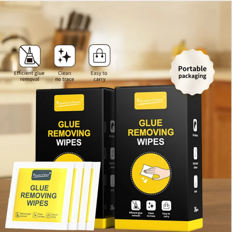 Multi-Purpose Adhesive Remover Wipes, One Second Glue Removal for Car & Home, Sticker Tape Residue Cleaner